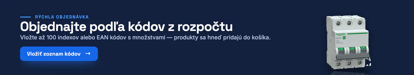 Objednajte podľa kódov z rozpočtu: vložte až 100 indexov alebo EAN kódov s množstvami — produkty sa hneď pridajú do košíka.