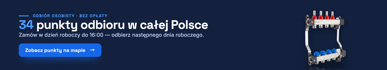 34 punkty odbioru w całej Polsce. Zamów w dzień roboczy do 16:00 — odbierz osobiście następnego dnia roboczego, bez opłaty. Zobacz punkty na mapie.