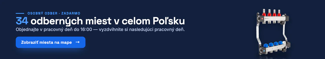 34 odberných miest v celom Poľsku. Objednajte v pracovný deň do 16:00 — vyzdvihnite si osobne nasledujúci pracovný deň, zadarmo. Pozrite si miesta na mape.