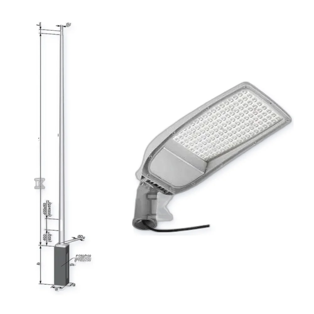 Súprava pouličného osvetlenia 6 m s LED svietidlom 50 W