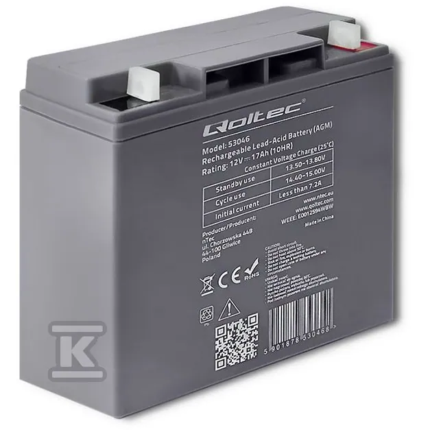 Akumulator AGM 12V 17Ah max. 255A