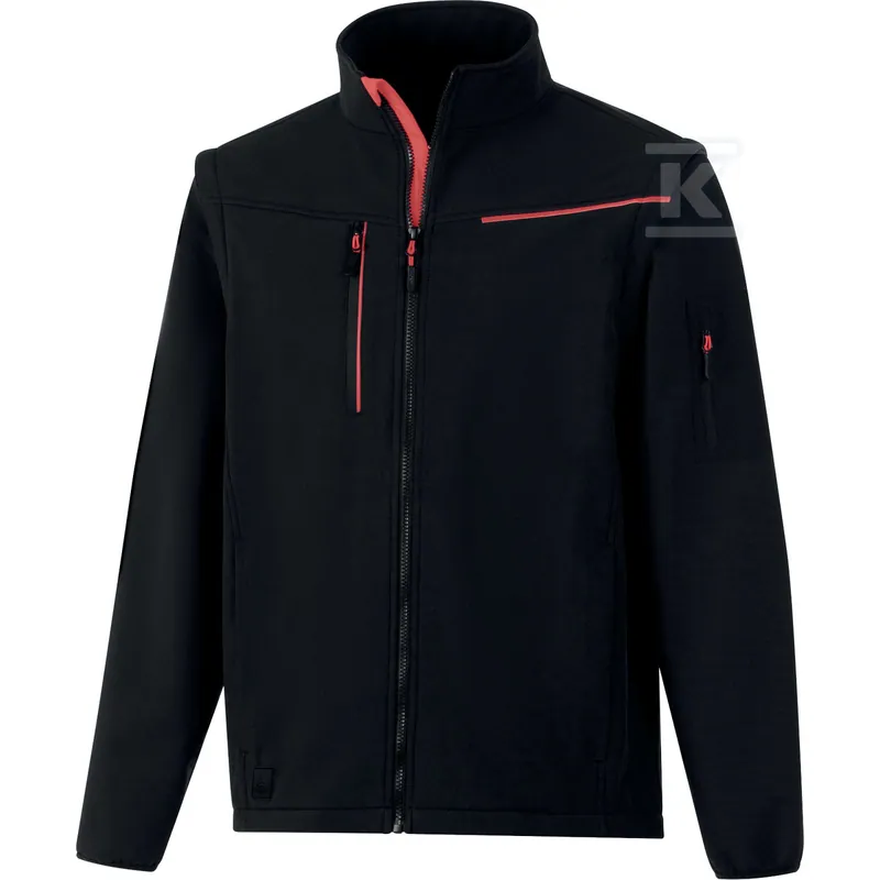 Softshell 2 w 1 - softshell 96% elastan z recyklingu 4% poliester z recyklingu 2 warstwy laminowane Czarno-czerwony XL