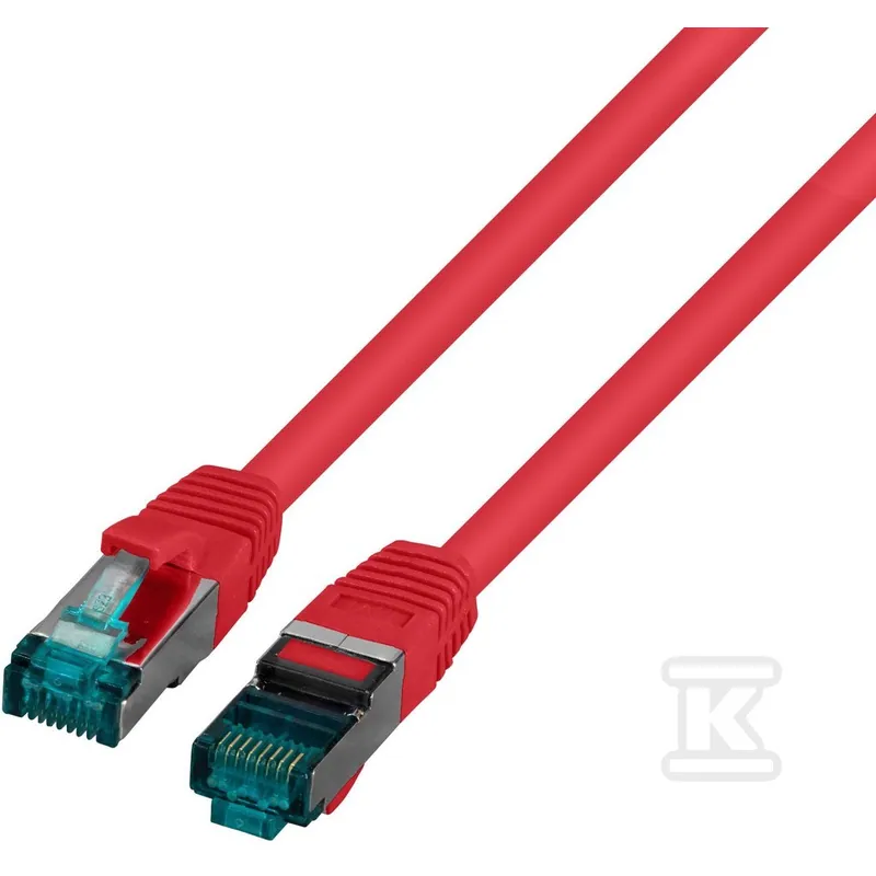 Patchcord RJ45 S/FTP kat. 6A LSZH červený 1,5m
