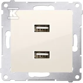 Ładowarka 2 x USB (moduł), 2.1 A, 5V DC, 230V, krem Simon54