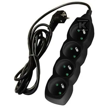 Prodlužovací kabel 4 zásuvky, černý, 1,5 m