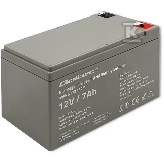 Akumulátor AGM 12V 7Ah max. 105A Security