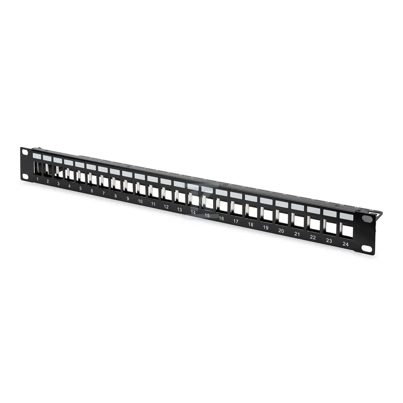 Patch-panel pusty 19" 24x keys 1U szary (RAL 7035)