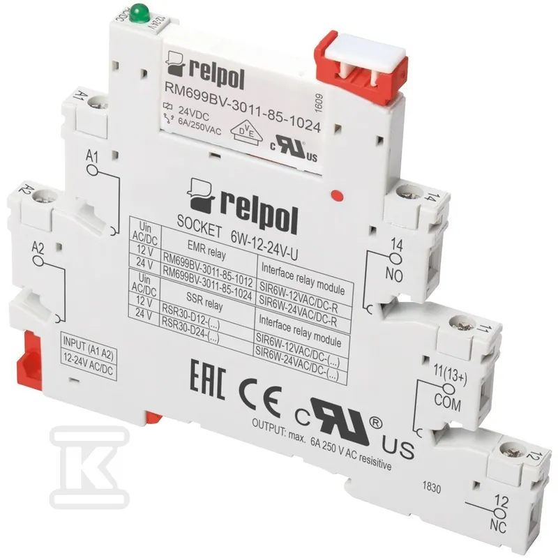 Przekaźnik interfejsowy SIR6W-220-240VAC/DC-R