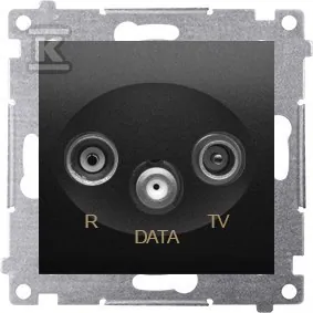 Gniazdo R-TV-DATA (moduł), czarny mat Simon54
