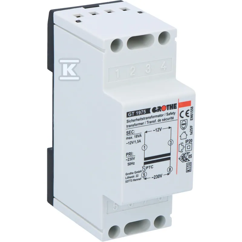 Transformátor Grothe 12V AC 1,5A