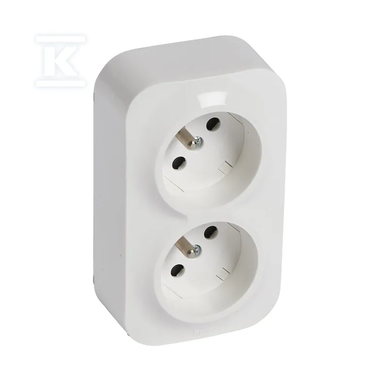 Gniazdo 2x2P+Z FORIX, białe 16A-250V