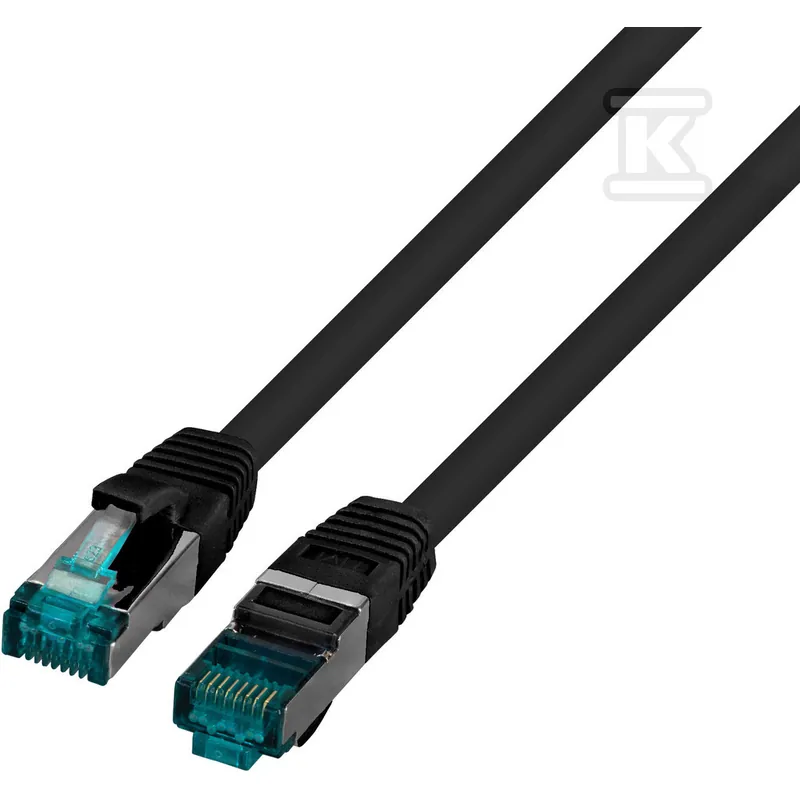 Patchcord RJ45 S/FTP kat. 6A LSZH černý 0,25m