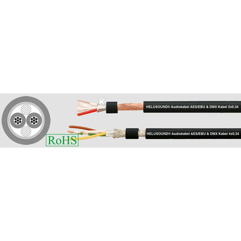 Przewód audio Helukabel HELUSOUND DMX 2 x 0,34 mm² czarny — 400032