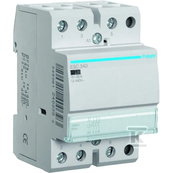 Stykač 230VAC 3NO 40A AC-7a