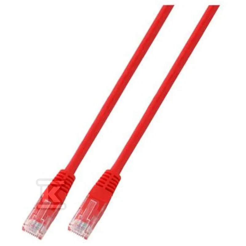 Patchcord RJ45 U/UTP kat. 5e PVC CCA czerwony 5m
