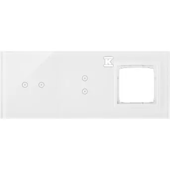 Panel dotykowy S54 Touch, 3 moduły, 2 pola dotykowe poziome + 2 pola dotykowe pionowe + 1 otwór na osprzęt S54, biała perła, SIMON54 TOUCH
