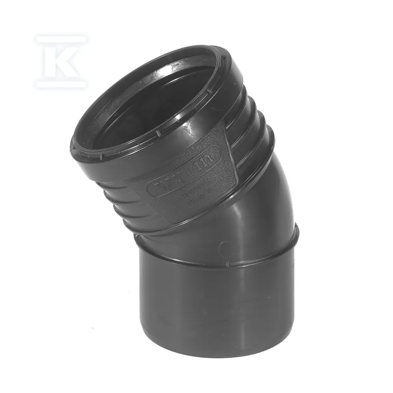 Kolano kanalizacyjne Wavin SiTech+ 110/30° czarne — 3067721